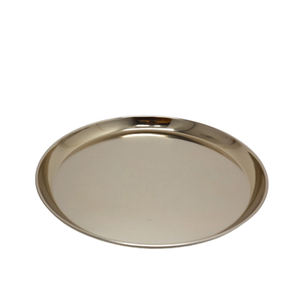 Lot de 3 assiettes rondes en fer couleur or, assiettes et plats au design moderne pour la décoration de la maison et des ustensiles de cuisine - Product Image 1