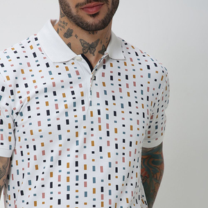 เสื้อโปโลผู้ชายผ้าฝ้าย100% ปกพับโลโก้แบบกำหนดเองล่าสุด - Product Image 2