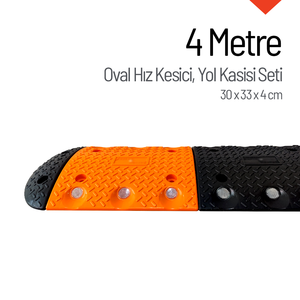 ชุดกันชนความเร็วพลาสติกทรงรี ขนาด 4 เมตร พร้อมฝาครอบ สำหรับใช้บนถนน - Product Image 3
