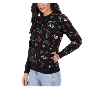 Sudaderas de Moda para Mujer, Cuello Redondo, Talla Grande, Ajuste Holgado, Logotipo Personalizado Impreso, Manga Larga, Estilo Vintage - Product Image 4