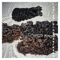 Extensiones de cabello Remy indio crudo, rizado hinchable, textura ondulada suave, paquetes de templo virgen, tramas sin procesar: No modelo permanente