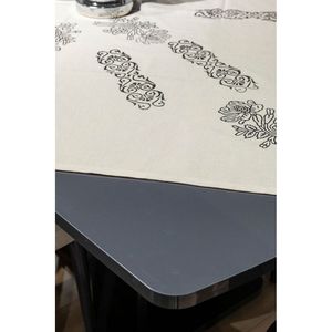 100% Organic Raw Cotton Classic ROSEHAN <b>Tablecloth</b> Magnolia Hand Printed Floral Eco-Friendly Dining Cover 155x155 for Home Use - Product Image 5