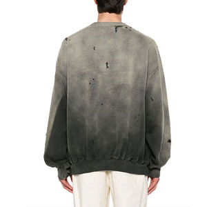 Sweat-shirt en coton pour homme 2026, lavage à l'acide, logo personnalisé, design haut de gamme, services OEM, col rond, pour l'hiver, sweat-shirt 100% coton molletonné - Product Image 3