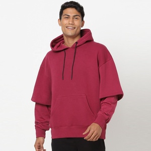 Men's 100% Cotton Fleece Long Sleeved Pullover <b>String</b> Hoodie Custom Printed Solid Oversized Loose <b>Hoodies</b> Winter - Product Image 1