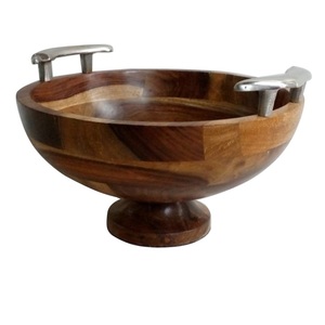 Cuencos de madera de alimentación para la mesa del almuerzo Ensalada que sirve Mango Cuenco de madera Hotel Restaurante Hogar y Hotel Cena Servicio Utensilios - Product Image 5