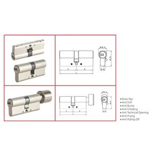 यूरो लॉक सिलेंडर तांबे के दोहरे सलामी बल्लेबाज के साथ 5 चाबियों के खिलाफ एंटी-ब्रेक स्टील बार - Product Image 2