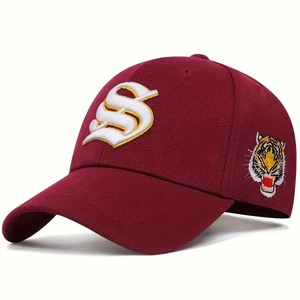 หมวกเบสบอลสำหรับผู้ชายของแท้ปักลายตัวอักษรแบบวินเทจสีดำไม่มีโครงสร้าง - Product Image 3