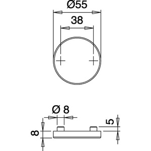 Stainless Steel Keyhole Rosette Pair 58 F00 with 8 mm Escutcheon Thickness Blind Round EDI Glass <b>Key</b> <b>Chains</b> - Product Image 3