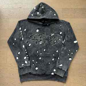 Sudadera con capucha y cremallera para hombre, bordada, con estampado lavado a la piedra, 100% algodón, transpirable, para gimnasio, fin de semana, actividades al aire libre, invierno, para usar en capas - Product Image 3