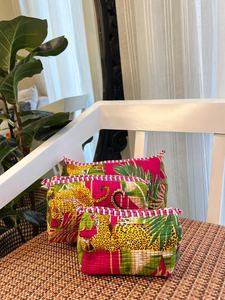 For Vintage Jungle Quilted Eco-Friendly Cotton Waterproof for <b>Bag</b> <b>Zipper</b> Closure Large Capacity Durable for Makeup <b>Storage</b> - Product Image 2