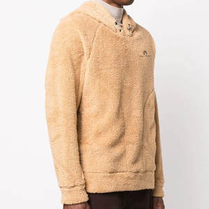 Men's Custom Logo Lightweight Sheep <b>Fur</b> <b>Hoodie</b> 100% Polyester Plain Dyed Winter Fitness Casual Work Bulk Fleece <b>Hoodie</b> - Product Image 3