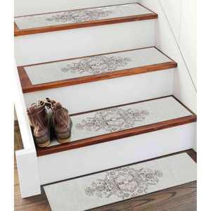 Modern Printed Rug, Gray & Beige Medallion, Personalized, Non-Slip,Goblen - Product Image 1