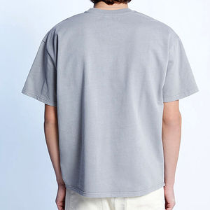 T-shirt vintage surdimensionné pour homme, logo personnalisé, léger, écologique, manches courtes, coton/fibre de bambou, respirant, long - Product Image 2