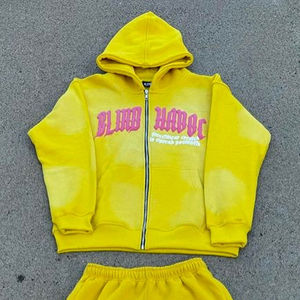 Sweat à capuche pour homme en coton 100% éponge, coupe classique, style vintage, écologique, imprimé avec des strass, style hiver - Product Image 4