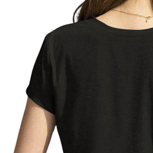 Camiseta de Jersey Transpirable con Cuello en V para Mujer, Manga Corta, Corte Regular Informal con Detalle de Lazo Pequeño, Moda de Verano - Product Image 4