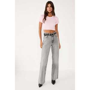 เสื้อเบลาส์ลำลองประดับด้วยลายปักหิน แขนสั้น คอกลม ผ้าตุรกี พร้อมโลโก้ด้านหน้า - Product Image 2