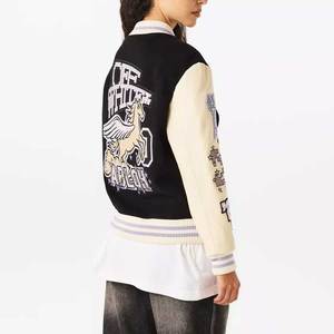 2025 <b>Women</b> Letterman <b>Jackets</b> All Satin Polyester Hot <b>Bomber</b> Style Ladies Casual Baseball <b>Jackets</b> 2025 New Designs - Product Image 4