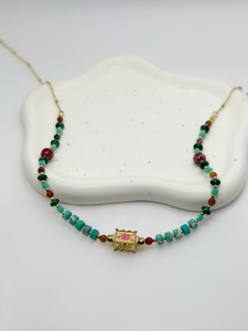 Moonriver Femmes Été Essentiel Turquoise Acier Inoxydable Chaîne Petite Boîte Collier Ras Du Cou Mode Sautoirs Colliers - Product Image 3