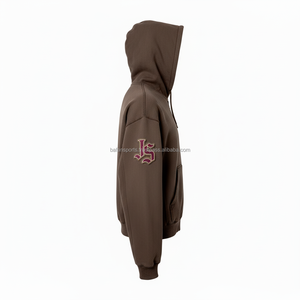 Poids lourd femmes sweat à capuche zippé coton polaire doux à l'intérieur chaud marron logo personnalisé broderie haute qualité tissu bases sweats à capuche - Product Image 3