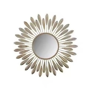 Top Quality Trending Golden Leaf Design <b>Wall</b> <b>Mirror</b> <b>for</b> Home Livingroom Hotel Hallway Decorative Use Metal <b>Wall</b> <b>Mirror</b> - Product Image 2