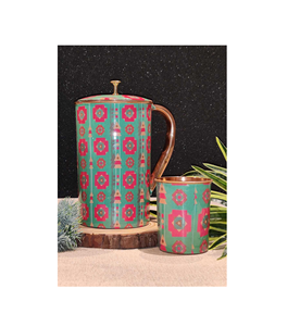 Indian Supplier of Pure Fancy <b>Copper</b> Printed <b>Jug</b> Mordent Design Attractive Look Water Catering <b>Jug</b> Top Demanding Product - Product Image 2