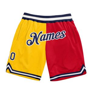 Industrie Direct Engro Sportswear Basketball <b>Shorts</b> Custom Gold Navy-<b>Red</b> Authentic Throwback Split Fashion Basketball <b>Shorts</b> - Product Image 1