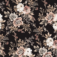 Tela de Poliéster Koshibo Chiffon con Estampado Digital de Flores Personalizado para Vestidos de Novia en Canadá, Diseño de Tops