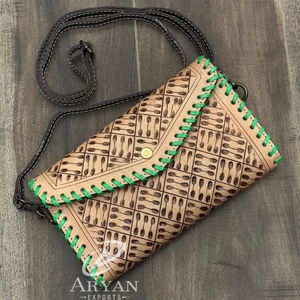 ¡Novedad de 2025! Bolso bandolera de cuero mecanizado a mano para mujer, bolso de mano de cuero de vaca genuino de lujo a la moda de alta calidad, bolso de noche - Product Image 1