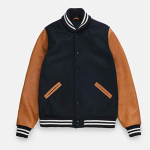 Custom Designed Vintage Baseball Jacket for College Wear Winter Leather Sleeves Chenille <b>Patch</b> Embroidery Men's Casual Jacket - Product Image 1