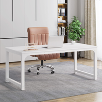 Bureau de travail industriel moderne de 63 pouces, mobile, grand format, robuste, avec pieds réglables et bureau spacieux
