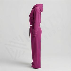 Ropa Deportiva Personalizada para Mujer, 100% Algodón, Conjunto Deportivo de Dos Piezas, Talla Grande, Ropa Atlética Estampada para Correr, OEM ODM - Product Image 3