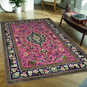 Vintage Pattern Printed <b>Rug</b> - Green & Black Luxury Turkish Design,Luxury Velvet <b>Rug</b> - Product Image 2