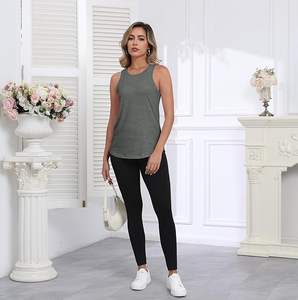 Débardeurs sans manches d'été pour femmes décontracté col rond coupe ample fluide tunique incurvée chemise broderie plumes respirant - Product Image 2