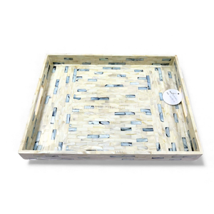 Plateau de service rectangulaire en nacre, fait main, élégant, naturel, fabriqué au Vietnam - Product Image 1