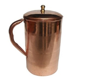 Fabricante jarra de alta calidad India mejor jarra de agua de diseño de cobre sólido martillado jarra de agua potable de alta calidad - Product Image 1