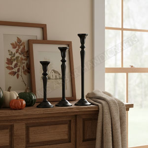 Fabuloso candelabro de aluminio negro, portavelas pulido brillante, decoración de mesa de comedor, fabricante de calidad de exportación - Product Image 2