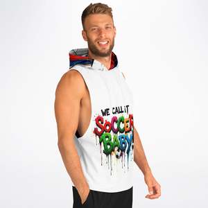 Sweat à capuche en tricot Playful Rebellion avec motif patchwork de texte arc-en-ciel effet gouttelettes - Product Image 5