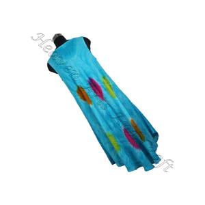 Custom O Neck Long Length Vintage Style <b>Clothes</b> Casual Tie Dye Resort Dress Women Sleeveless Halter O Neck Dress - Product Image 2