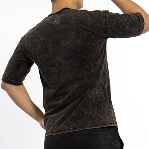 T-shirt pour homme sur mesure de haute qualité, délavé à l'acide, 100% coton, surdimensionné, jersey microfibre délavé à l'acide, design vierge - Product Image 2