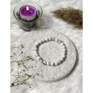 Pulseras de Cuentas Facetadas de Howlite Hechas a Mano en India, Diseño Elegante, Más Vendidas, para Regalo de Aniversario y Compromiso - Product Image 1