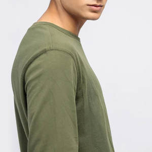 CAMISETA DE MANGA LARGA SLIM FIT DE MODA REDONDA TRANSPIRABLE DE ALGODÓN PURO PARA HOMBRE - Product Image 2