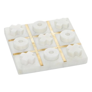 Tic tac toe en marbre blanc pur de haute qualité, cadeau parfait pour un anniversaire, jeu d'intérieur pour enfants. - Product Image 1