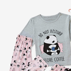 ชุดนอนผ้าฝ้ายและกางเกงขาสั้นสำหรับผู้หญิงชุดใส่นอนแขนสามส่วนสำหรับฤดูหนาว - Product Image 1