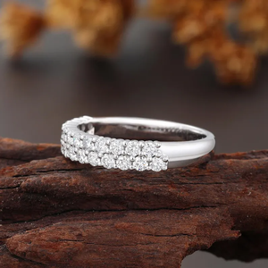 Anillo de Compromiso Romántico de Latón Apilable con Doble Banda, Moissanita Creada en Laboratorio, Corte Ovalado, Chapado en Oro de 18K, Certificado IGI, Joyería Fina - Product Image 4