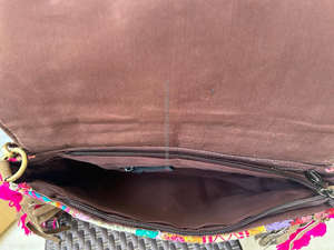 สินค้ามาใหม่ rajasthani แฮนด์เมดแท้ผู้หญิงชนเผ่าผ้าฝ้ายหลายสี Boho hippie หนังนิ่มพู่ห้อยกระเป๋า Banjara - Product Image 6