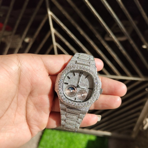 Reloj Mecánico Cronógrafo Cuadrado de Acero Inoxidable Estilo Antiguo para Negocios, Ancho de Correa, Cristal con Diamantes Moissanite VVS, Estilo Hip Hop - Product Image 2