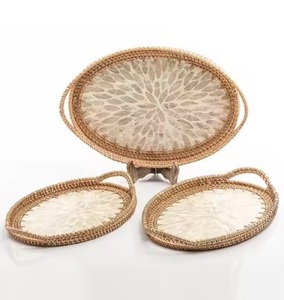 Bandejas de decoración para servir de yute nácar Natural hechas a mano personalizadas, uso navideño para el hogar, restaurantes, hoteles, vajilla - Product Image 6