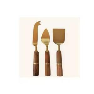 Juego de cuchillos para queso pulido plateado, esparcidor de queso plano con mango de resina verde para utensilios de cocina - Product Image 4