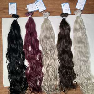 Stock limité de grands paquets de cheveux humains vierges vietnamiens doux ondulés alignés couleur blonde de trame de dentelle de cuticule - Product Image 1