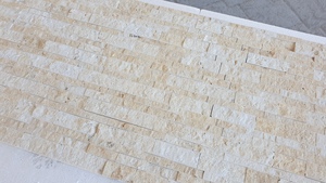 หินอ่อน Travertine แบบ Splitface ขนาด 20x20 ซม. ตัวอย่างขนาดเล็ก ผลิตในตุรกี สำหรับตกแต่งผนังวิลล่าสมัยใหม่ หินปูน หินอ่อน - Product Image 4
